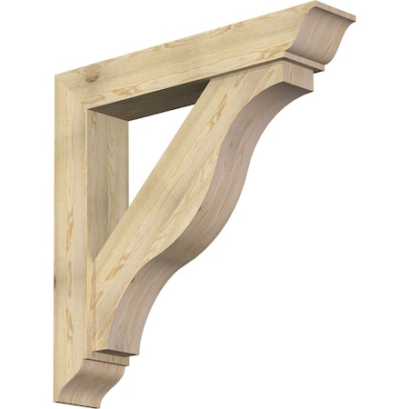 Ekena Millwork Funston Traditional Rough Sawn Bracket w/ Offset Brace, Douglas Fir, 8"W x 44"D x 44"H BKT0806X44X44FST01RDF